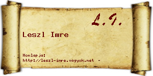 Leszl Imre névjegykártya